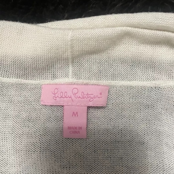 Lilly Pulitzer Sydelle Wrap Sweater, Ivory, Cashmere Blend, Size Medium - Picture 8 of 16